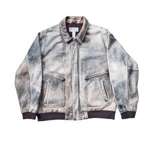 Type A-2 Aviator Jacket Leather Bomber Men's Tall XL Eddie Bauer